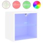 vidaXL Nachttisch mit LED-Leuchten Wandmontage Weiß vidaXL Nachttisch mit LED-Leuchten Wandmontage Weiß