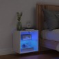 vidaXL Nachttisch mit LED-Leuchten Wandmontage Weiß vidaXL Nachttisch mit LED-Leuchten Wandmontage Weiß