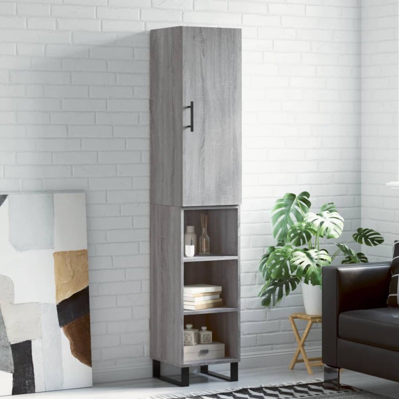 Highboard Grau Sonoma 34,5x34x180 cm Holzwerkstoff Highboard Grau Sonoma 34,5x34x180 cm Holzwerkstoff