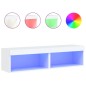 vidaXL TV-Schränke mit LED-Leuchten 2 Stk. Weiß 60x30x30 cm vidaXL TV-Schränke mit LED-Leuchten 2 Stk. Weiß 60x30x30 cm
