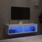 vidaXL TV-Schränke mit LED-Leuchten 2 Stk. Weiß 60x30x30 cm vidaXL TV-Schränke mit LED-Leuchten 2 Stk. Weiß 60x30x30 cm