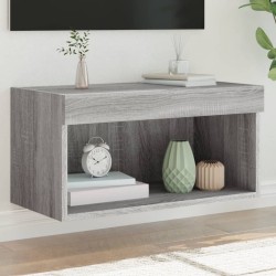 vidaXL TV-Schrank mit LED-Leuchten Grau Sonoma 60x30x30 cm