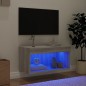 vidaXL TV-Schrank mit LED-Leuchten Grau Sonoma 60x30x30 cm vidaXL TV-Schrank mit LED-Leuchten Grau Sonoma 60x30x30 cm