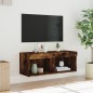 vidaXL TV-Schrank mit LED-Leuchten Räuchereiche 80x30x30 cm vidaXL TV-Schrank mit LED-Leuchten Räuchereiche 80x30x30 cm