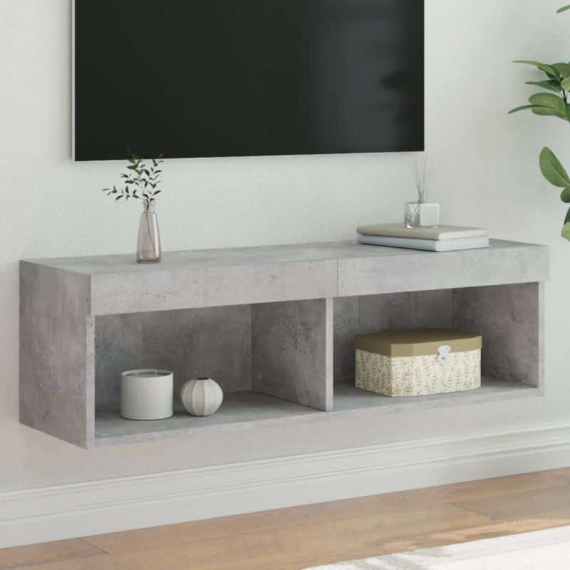 vidaXL TV-Schrank mit LED-Leuchten Betongrau 100x30x30 cm vidaXL TV-Schrank mit LED-Leuchten Betongrau 100x30x30 cm