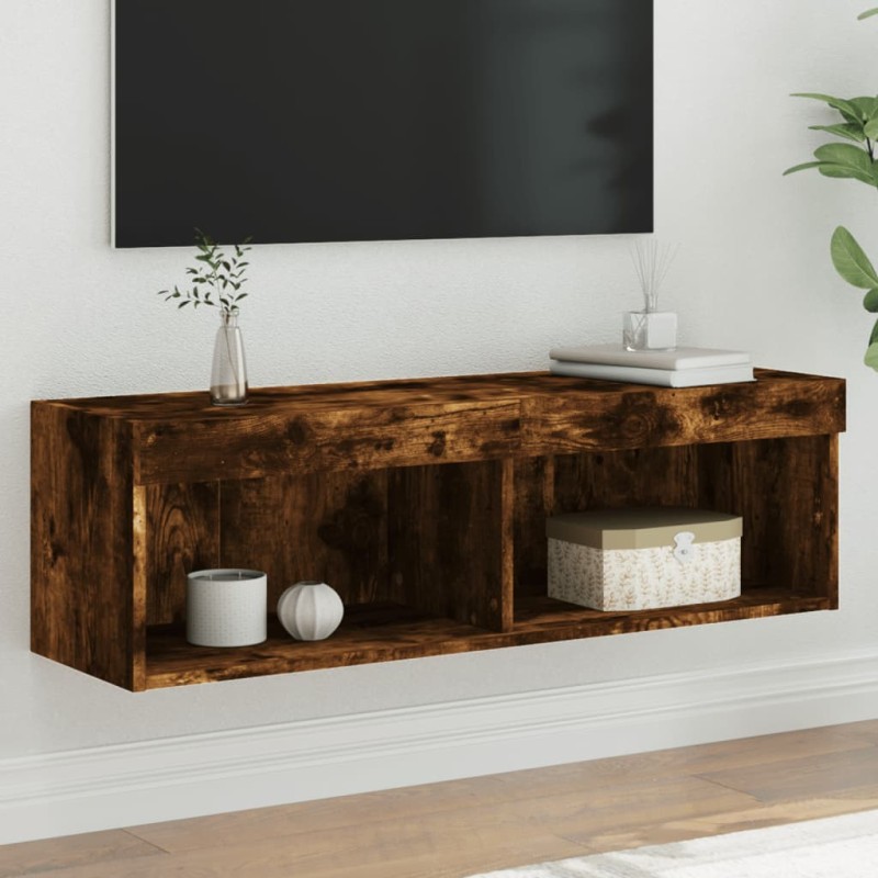 vidaXL TV-Schrank mit LED-Leuchten Räuchereiche 100x30x30 cm vidaXL TV-Schrank mit LED-Leuchten Räuchereiche 100x30x30 cm