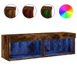 vidaXL TV-Schrank mit LED-Leuchten Räuchereiche 100x30x30 cm