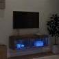vidaXL TV-Schrank mit LED-Leuchten Räuchereiche 100x30x30 cm vidaXL TV-Schrank mit LED-Leuchten Räuchereiche 100x30x30 cm
