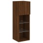 vidaXL TV-Schrank mit LED-Leuchten Braun Eichen-Optik 30,5x30x90 cm