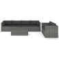 8-tlg. Garten-Lounge-Set mit Kissen Poly Rattan Grau 8-tlg. Garten-Lounge-Set mit Kissen Poly Rattan Grau