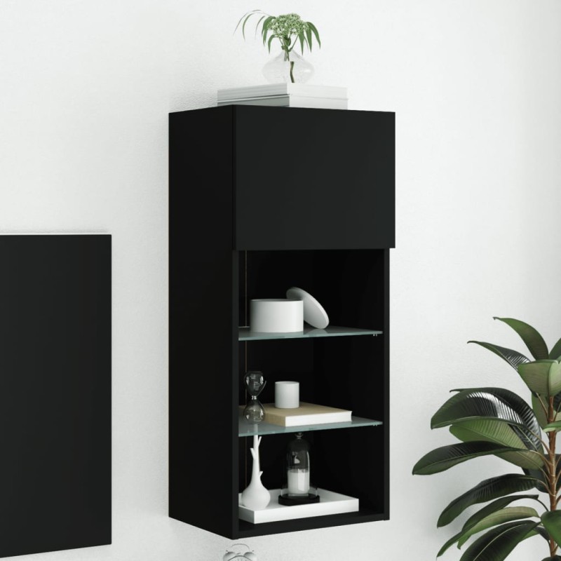 vidaXL TV-Schrank mit LED-Leuchten Schwarz 40,5x30x90 cm vidaXL TV-Schrank mit LED-Leuchten Schwarz 40,5x30x90 cm