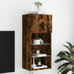 vidaXL TV-Schrank mit LED-Leuchten Räuchereiche 40,5x30x90 cm