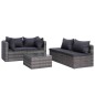 8-tlg. Garten-Lounge-Set mit Kissen Poly Rattan Grau 8-tlg. Garten-Lounge-Set mit Kissen Poly Rattan Grau