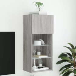 vidaXL TV-Schrank mit LED-Leuchten Grau Sonoma 40,5x30x90 cm