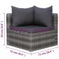 8-tlg. Garten-Lounge-Set mit Kissen Poly Rattan Grau 8-tlg. Garten-Lounge-Set mit Kissen Poly Rattan Grau