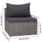 8-tlg. Garten-Lounge-Set mit Kissen Poly Rattan Grau 8-tlg. Garten-Lounge-Set mit Kissen Poly Rattan Grau