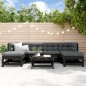 vidaXL 7-tlg. Garten-Lounge-Set Schwarz Massivholz Kiefer vidaXL 7-tlg. Garten-Lounge-Set Schwarz Massivholz Kiefer