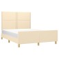 vidaXL Bettgestell mit Kopfteil Creme 140x190 cm Stoff vidaXL Bettgestell mit Kopfteil Creme 140x190 cm Stoff