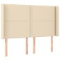 vidaXL Boxspringbett mit Matratze & LED Creme 140x200 cm Stoff vidaXL Boxspringbett mit Matratze & LED Creme 140x200 cm Stoff