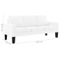vidaXL 3-Sitzer-Sofa Weiß Kunstleder vidaXL 3-Sitzer-Sofa Weiß Kunstleder