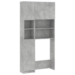 vidaXL Waschmaschinenschrank-Set Betongrau Holzwerkstoff