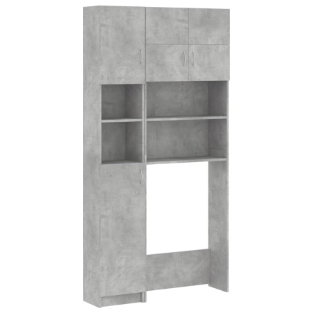vidaXL Waschmaschinenschrank-Set Betongrau Holzwerkstoff