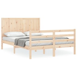 vidaXL Massivholzbett mit Kopfteil 160x200 cm
