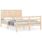 vidaXL Massivholzbett mit Kopfteil 160x200 cm vidaXL Massivholzbett mit Kopfteil 160x200 cm