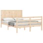 vidaXL Massivholzbett mit Kopfteil 160x200 cm vidaXL Massivholzbett mit Kopfteil 160x200 cm