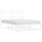 vidaXL Bettgestell mit Kopfteil Metall Weiß 150x200 cm vidaXL Bettgestell mit Kopfteil Metall Weiß 150x200 cm