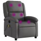 vidaXL Massagesessel Grau Echtleder vidaXL Massagesessel Grau Echtleder