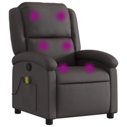 vidaXL Massagesessel Dunkelbraun Echtleder 