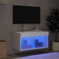 vidaXL TV-Schrank mit LED-Leuchten Weiß 60x30x30 cm vidaXL TV-Schrank mit LED-Leuchten Weiß 60x30x30 cm