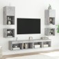vidaXL Wand-Nachttisch mit LED-Leuchten Betongrau vidaXL Wand-Nachttisch mit LED-Leuchten Betongrau
