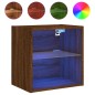 vidaXL Wand-Nachttisch mit LED-Leuchten Braun Eichen-Optik vidaXL Wand-Nachttisch mit LED-Leuchten Braun Eichen-Optik