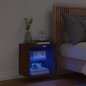vidaXL Wand-Nachttisch mit LED-Leuchten Braun Eichen-Optik vidaXL Wand-Nachttisch mit LED-Leuchten Braun Eichen-Optik