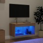 vidaXL TV-Schrank mit LED-Leuchten Sonoma-Eiche 60x30x30 cm vidaXL TV-Schrank mit LED-Leuchten Sonoma-Eiche 60x30x30 cm