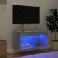 vidaXL TV-Schrank mit LED-Leuchten Betongrau 60x30x30 cm vidaXL TV-Schrank mit LED-Leuchten Betongrau 60x30x30 cm