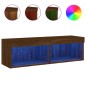 vidaXL TV-Schrank mit LED-Leuchten Braun Eichen-Optik 100x30x30 cm vidaXL TV-Schrank mit LED-Leuchten Braun Eichen-Optik 100x30x30 cm
