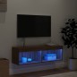 vidaXL TV-Schrank mit LED-Leuchten Braun Eichen-Optik 100x30x30 cm vidaXL TV-Schrank mit LED-Leuchten Braun Eichen-Optik 100x30x30 cm
