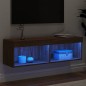 vidaXL TV-Schrank mit LED-Leuchten Braun Eichen-Optik 100x30x30 cm vidaXL TV-Schrank mit LED-Leuchten Braun Eichen-Optik 100x30x30 cm
