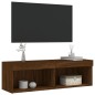 vidaXL TV-Schrank mit LED-Leuchten Braun Eichen-Optik 100x30x30 cm vidaXL TV-Schrank mit LED-Leuchten Braun Eichen-Optik 100x30x30 cm