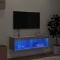 vidaXL TV-Schrank mit LED-Leuchten Grau Sonoma 100x30x30 cm vidaXL TV-Schrank mit LED-Leuchten Grau Sonoma 100x30x30 cm