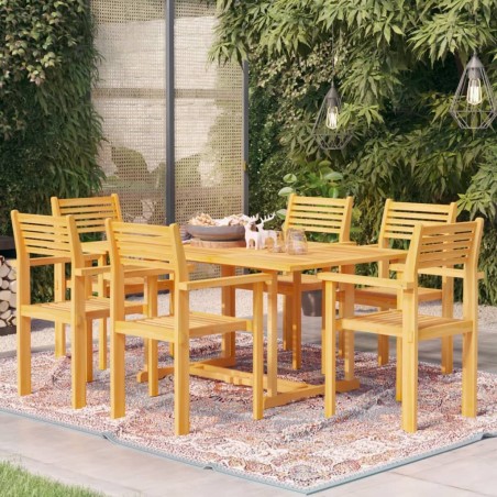 7-tlg. Garten-Essgruppe Massivholz Teak