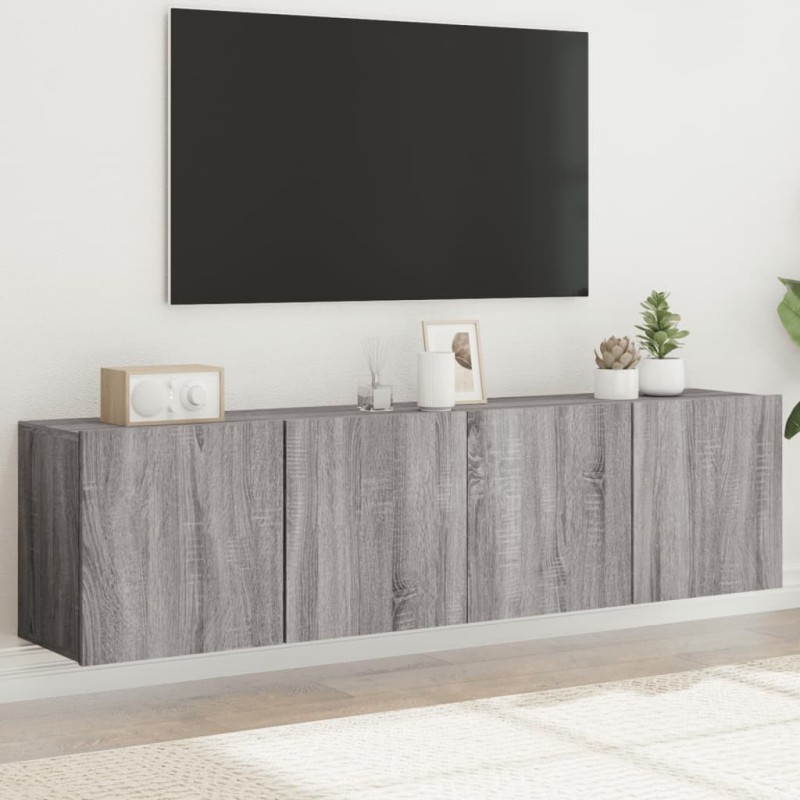 vidaXL TV-Wandschränke 2 Stk. Grau Sonoma 80x30x41 cm vidaXL TV-Wandschränke 2 Stk. Grau Sonoma 80x30x41 cm