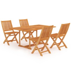 5-tlg. Garten-Essgruppe Massivholz Teak