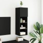 vidaXL TV-Schrank mit LED-Leuchten Schwarz 30,5x30x90 cm vidaXL TV-Schrank mit LED-Leuchten Schwarz 30,5x30x90 cm
