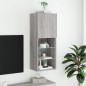 vidaXL TV-Schrank mit LED-Leuchten Grau Sonoma 40,5x30x102 cm vidaXL TV-Schrank mit LED-Leuchten Grau Sonoma 40,5x30x102 cm