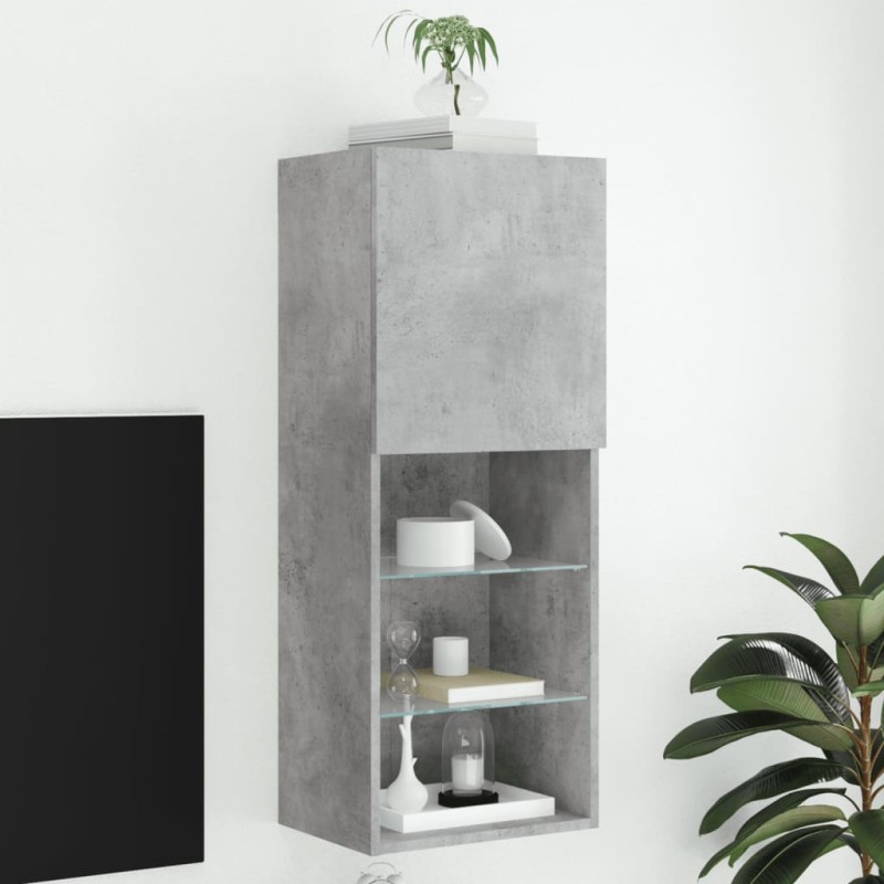 vidaXL TV-Schrank mit LED-Leuchten Betongrau 40,5x30x102 cm vidaXL TV-Schrank mit LED-Leuchten Betongrau 40,5x30x102 cm