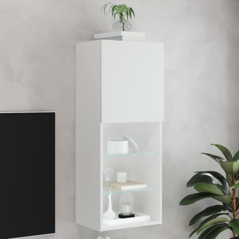 vidaXL TV-Schrank mit LED-Leuchten Weiß 40,5x30x102 cm vidaXL TV-Schrank mit LED-Leuchten Weiß 40,5x30x102 cm